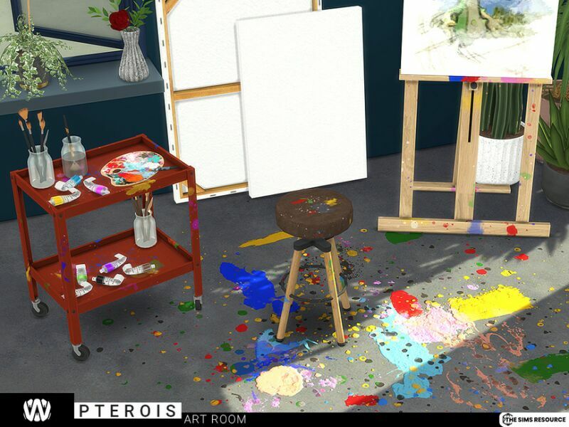 sims 4 cc pterois art room by wondymoon 2