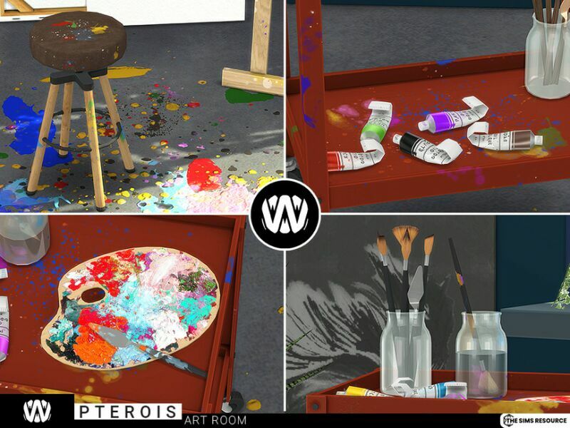 sims 4 cc pterois art room by wondymoon 3