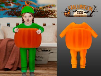 Pumpkin Costumet (Toddlers) By Couquett Sims 4 CC