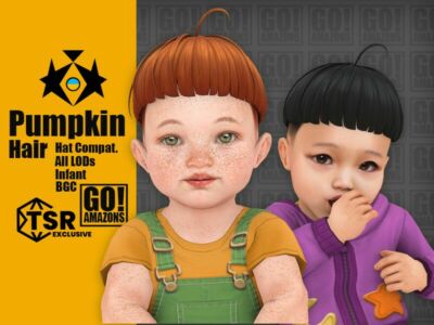 Pumpkin Hair / Female Sims 4 CC