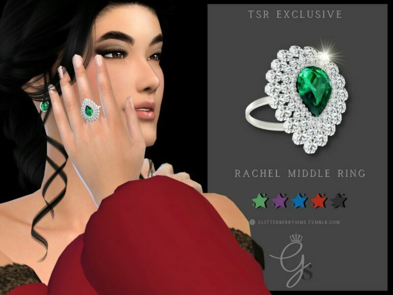 Rachel Middle Ring By Glitterberryfly Sims 4 CC