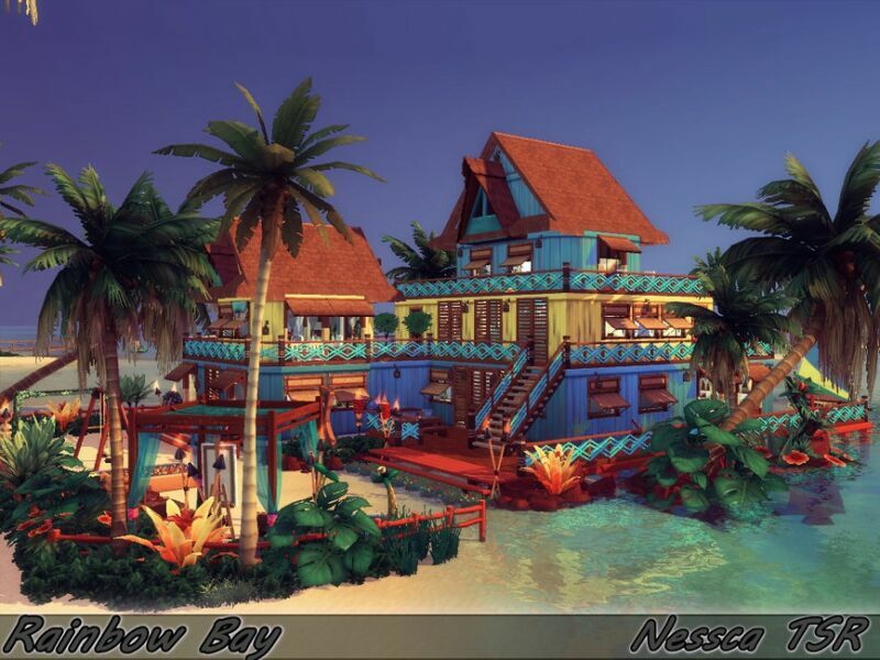 sims 4 cc rainbow bay by nessca 2