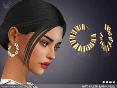 RAY Hoop Earrings By Giulietta Sims 4 CC