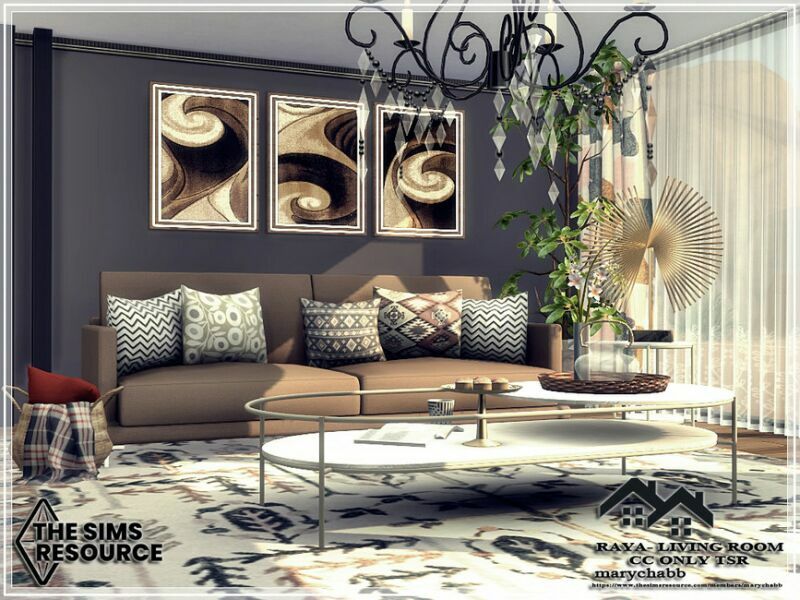 Raya – Living Room – CC Only TSR By Marychabb Sims 4 CC