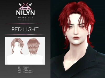 RED Light Hair – NEW Mesh By Nilyn Sims 4 CC