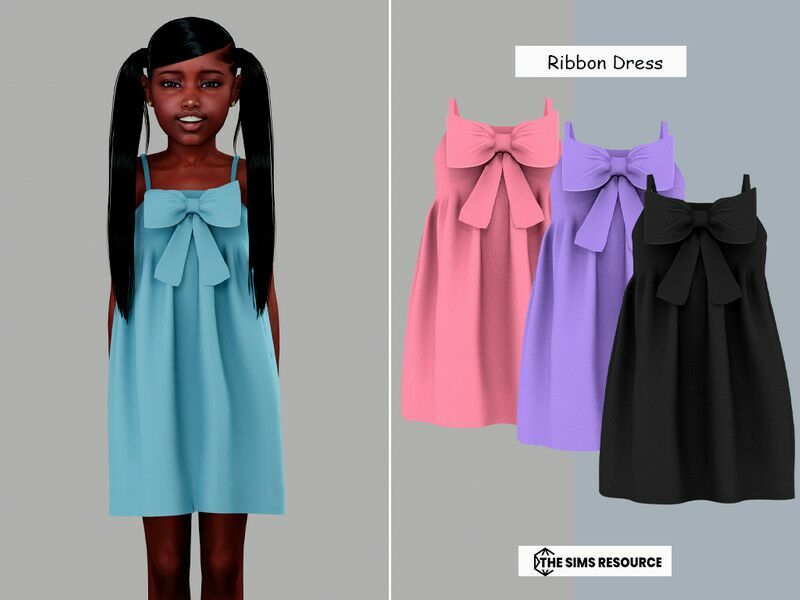 Ribbon Dress (Child) / Everyday Sims 4 CC