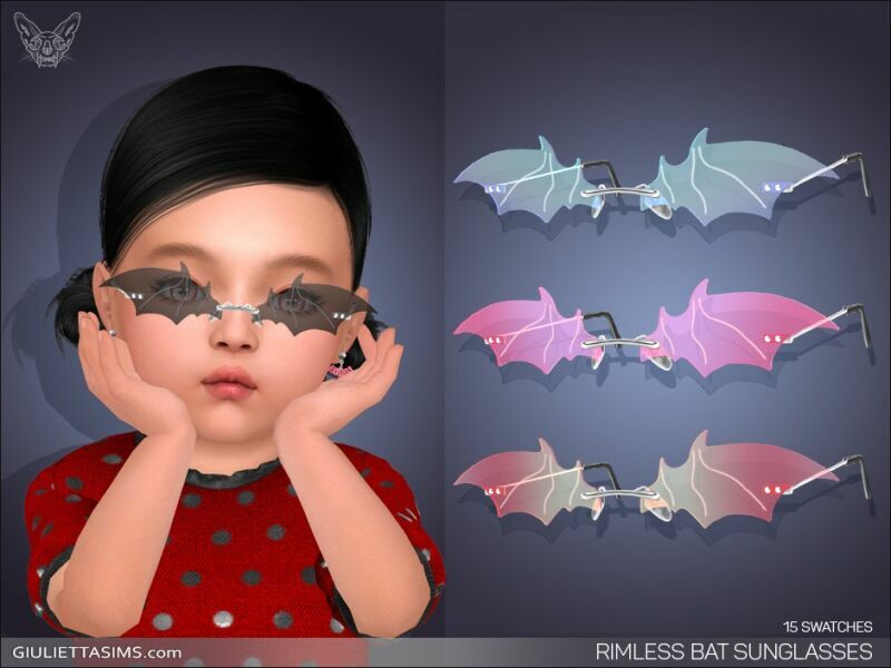 Rimless BAT Sunglasses For Toddlers By Giulietta Sims 4 CC