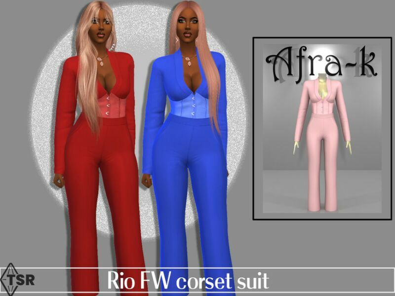 RIO FW Corset Suit By Akaysims Sims 4 CC