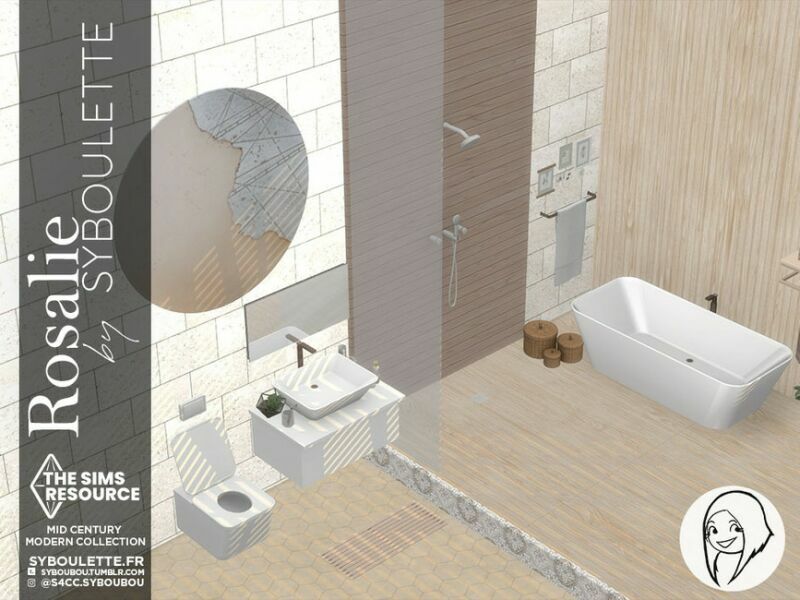 Rosalie Bathroom SET By Syboubou Sims 4 CC