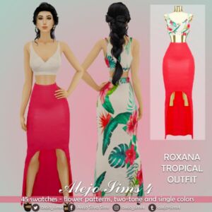 Roxana Tropical Outfit Sims 4 CC