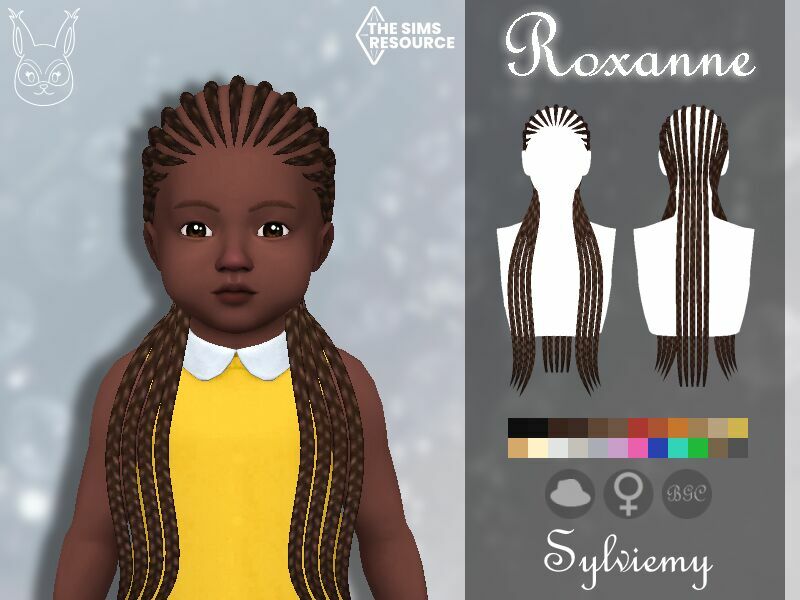 Roxanne Hairstyle (Toddler) By Sylviemy Sims 4 CC