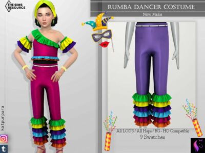 Rumba Dancer Costume Pants By Katpurpura Sims 4 CC