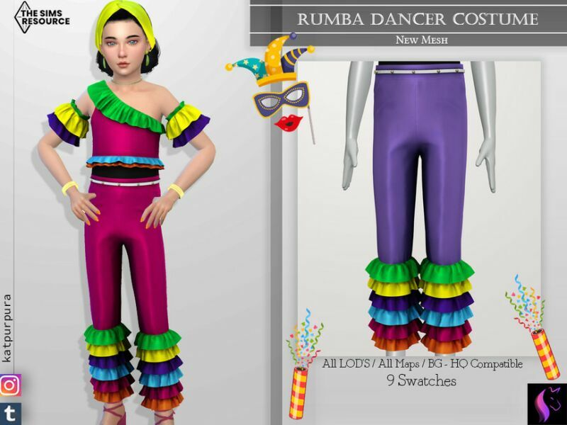 Rumba Dancer Costume Pants By Katpurpura Sims 4 CC Download