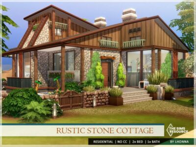 Rustic Stone Cottage /NO CC/ By Lhonna Sims 4 CC