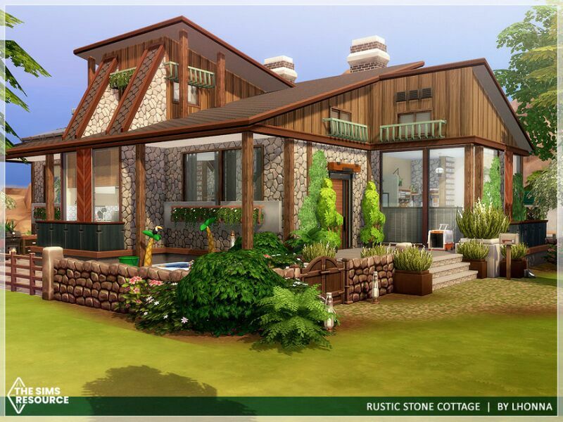 sims 4 cc rustic stone cottage no cc by lhonna 2