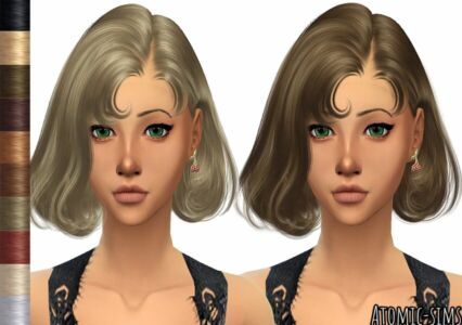 S-Club LL Hair 072022 Lovely Short Curls (Mona) Peggyed V1 Retexture (Mesh Needed) By Atomic-Sims Sims 4 CC