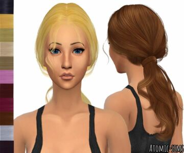 S-Club Steampunk Ponytail Hairstyle Peggyed V2 Retexture (Mesh Needed) By Atomic-Sims Sims 4 CC