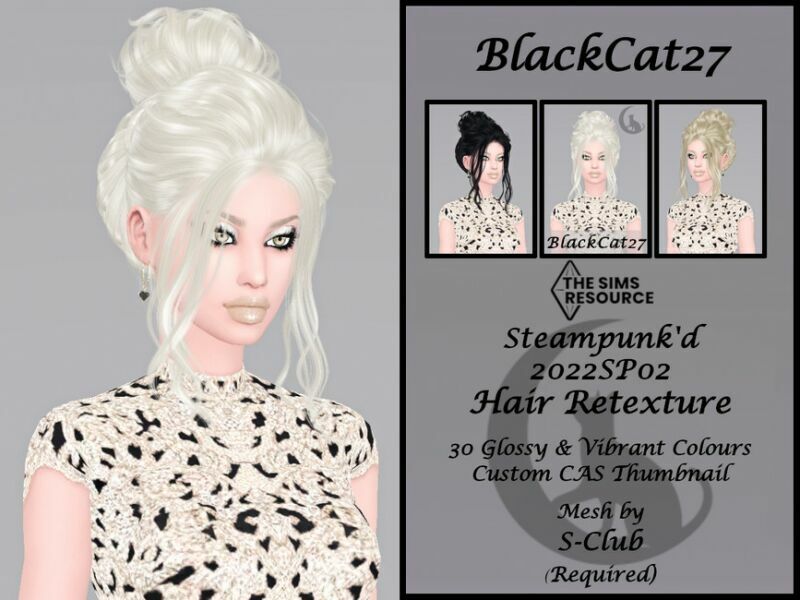 S-Club Steampunk’D 2022SP02 Hair Retexture (Mesh Needed) By Blackcat27 Sims 4 CC