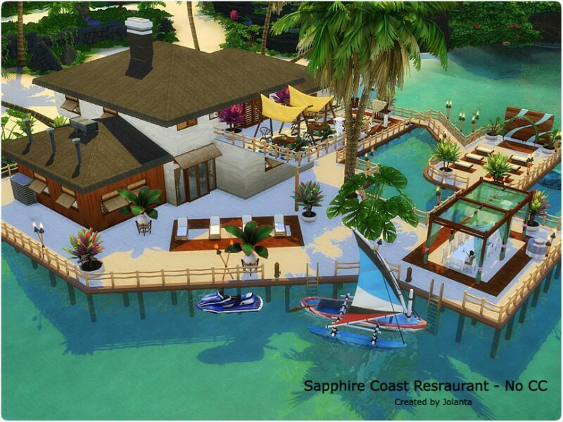 sims 4 cc sapphire coast resraurant no cc by jolanta 2