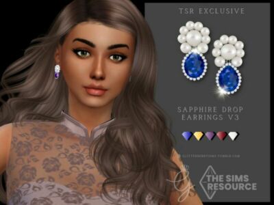 Sapphire Drop V3 By Glitterberryfly Sims 4 CC