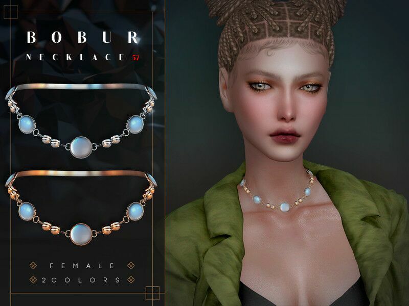 Sapphire Necklace By Bobur3 Sims 4 CC