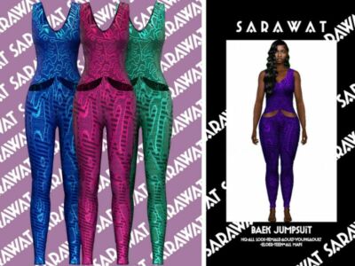 Sarawat_Baek Jumpsuit By Sarawat Sims 4 CC