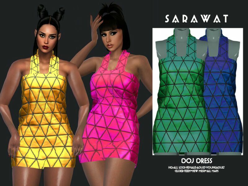 Sarawat_Doj Dress By Sarawat Sims 4 CC