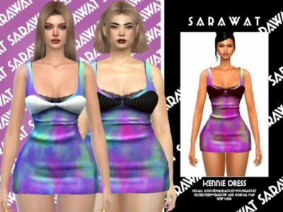 Sarawat_Kennie Dress By Sarawat Sims 4 CC