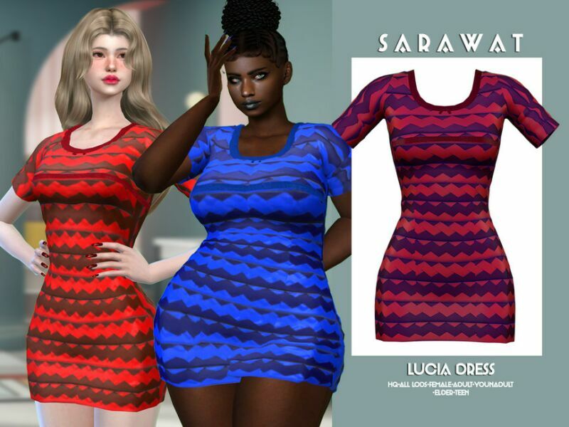 Sarawat_Lucia Dress By Sarawat Sims 4 CC