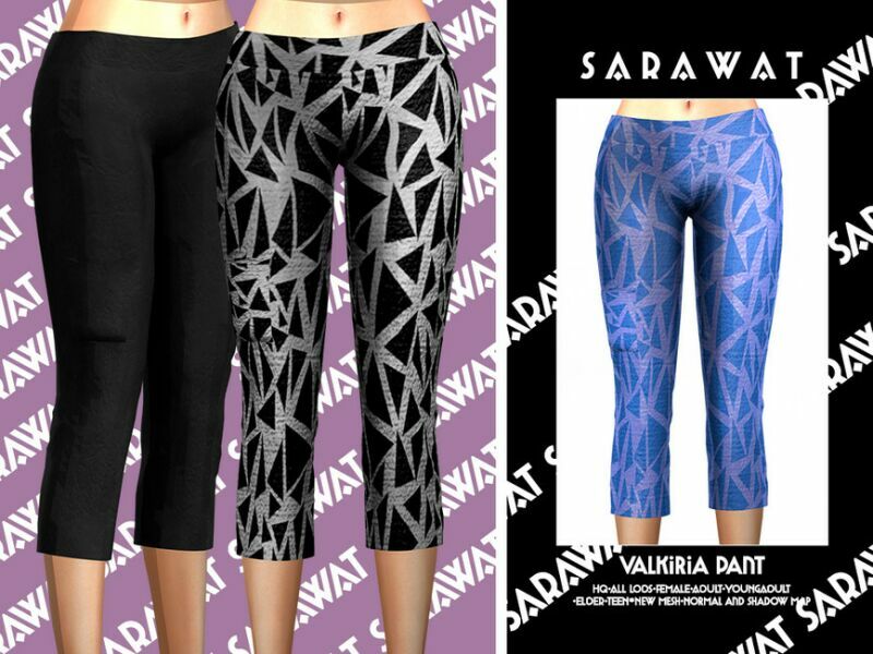 Sarawat_Valkiria Pant By Sarawat Sims 4 CC