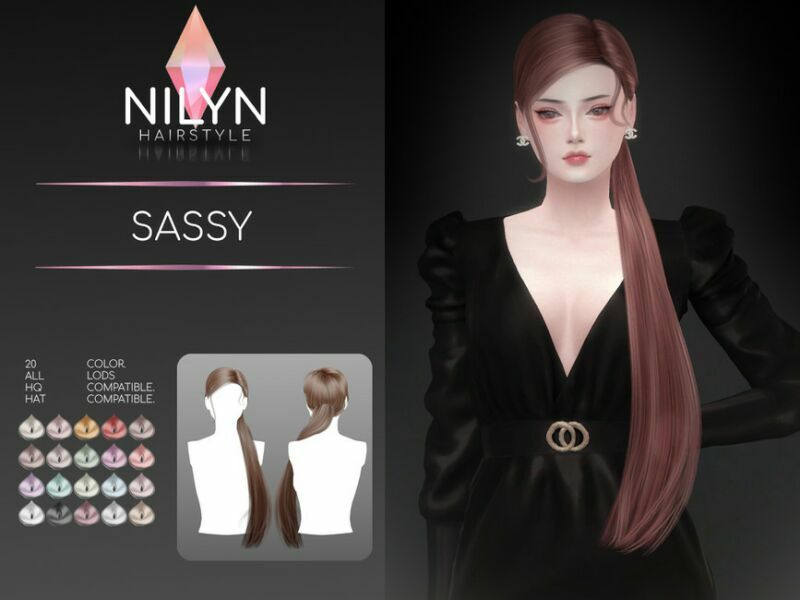 Sassy Hair – NEW Mesh By Nilyn Sims 4 CC