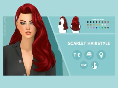 Scarlet Hairstyle By Simcelebrity00 Sims 4 CC