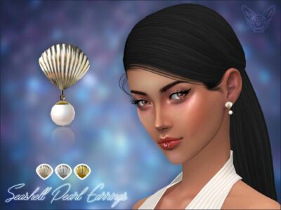 Seashell Pearl Earrings By Giulietta Sims 4 CC