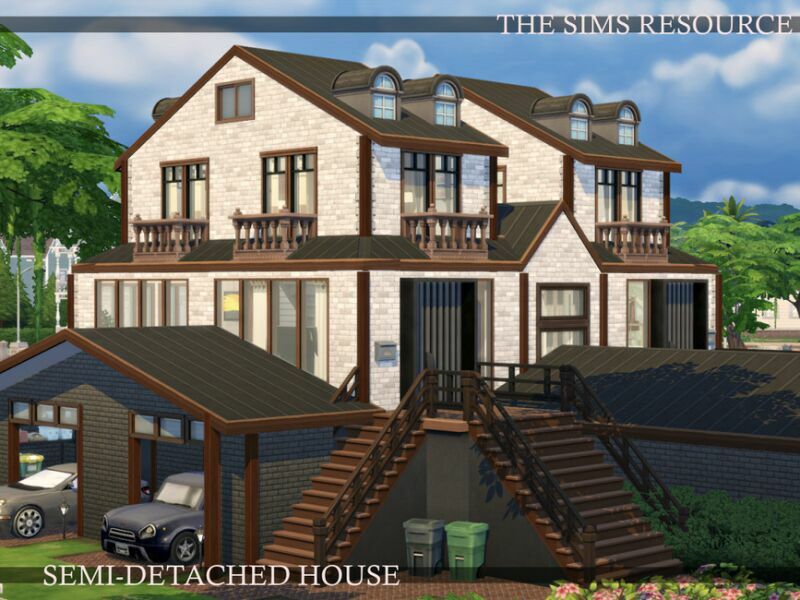 sims 4 cc semi detached house nocc by simzmora 2