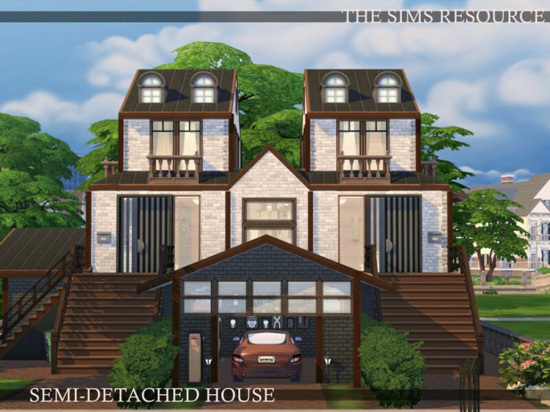 sims 4 cc semi detached house nocc by simzmora 3