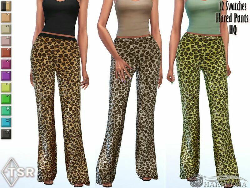 Sequined Flared Pants By Harmonia Sims 4 CC