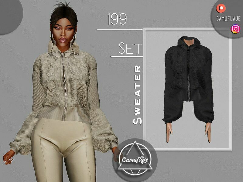 SET 199 – Knitted Sweater By Camuflaje Sims 4 CC