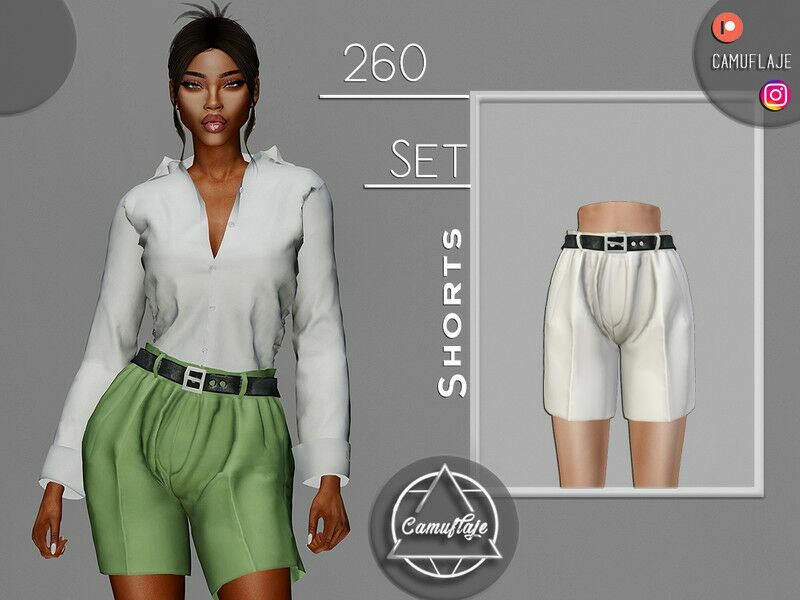 SET 260 – Shorts & Belt By Camuflaje Sims 4 CC