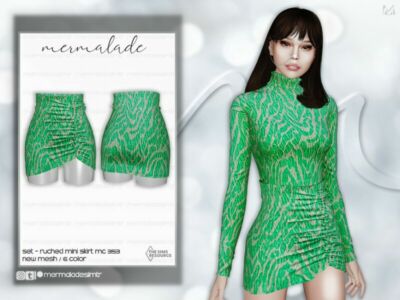 SET- Ruched Mini Skirt MC353 By Mermaladesimtr Sims 4 CC