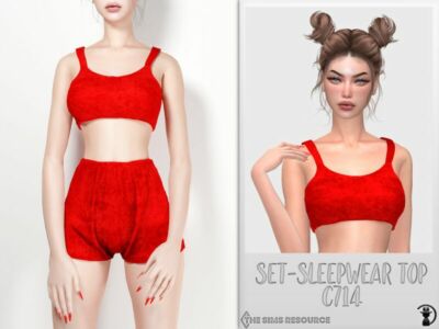 Set-Sleepwear TOP C714 By Turksimmer Sims 4 CC