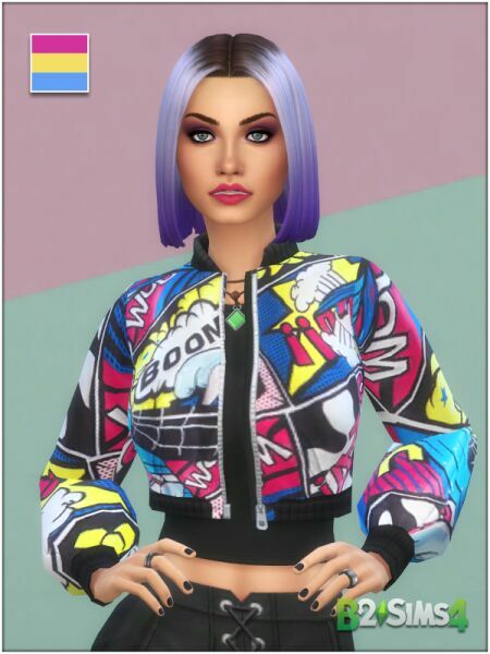 sims 4 cc shein pop art bomber jacket 2