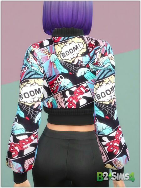 sims 4 cc shein pop art bomber jacket 5