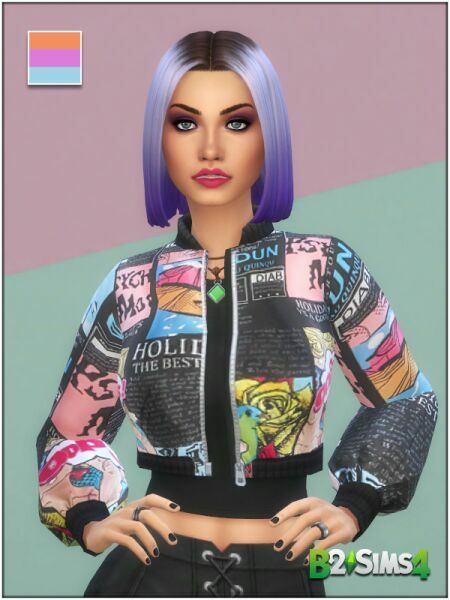 sims 4 cc shein pop art bomber jacket 6