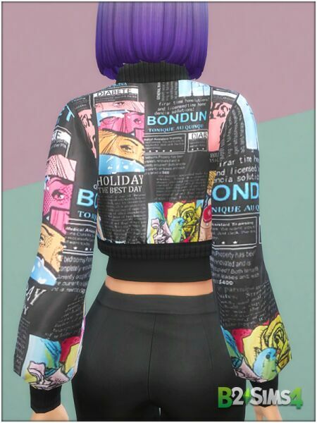 sims 4 cc shein pop art bomber jacket 7