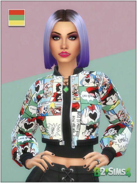 sims 4 cc shein pop art bomber jacket 8