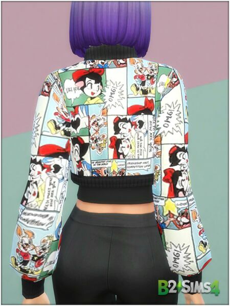 sims 4 cc shein pop art bomber jacket 9