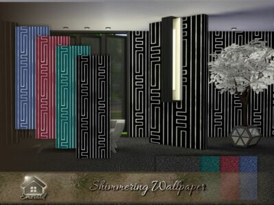 Shimmering Wallpaper By Emerald Sims 4 CC