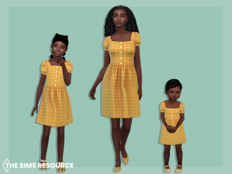 sims 4 cc short dress with puff sleeves child by mysteriousoo 2