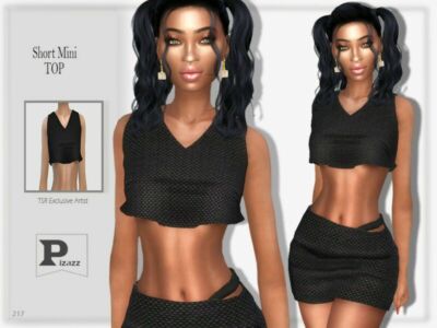 Short Mini TOP By Pizazz Sims 4 CC