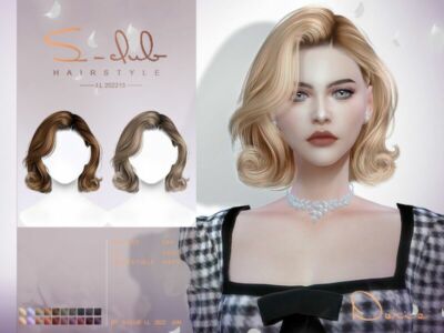 Short Wavy Female Hairstyle(Doris) By S-Club Sims 4 CC